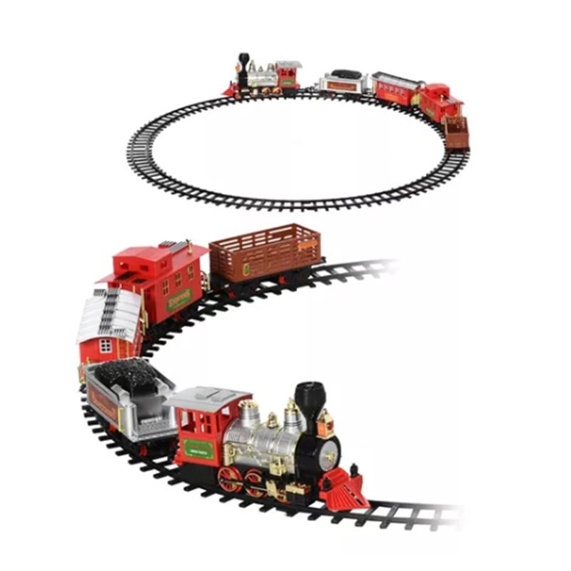 GENERICO - Tren Navideño Con Luces Y Sonido Extra Grande 35pz Y 666cm