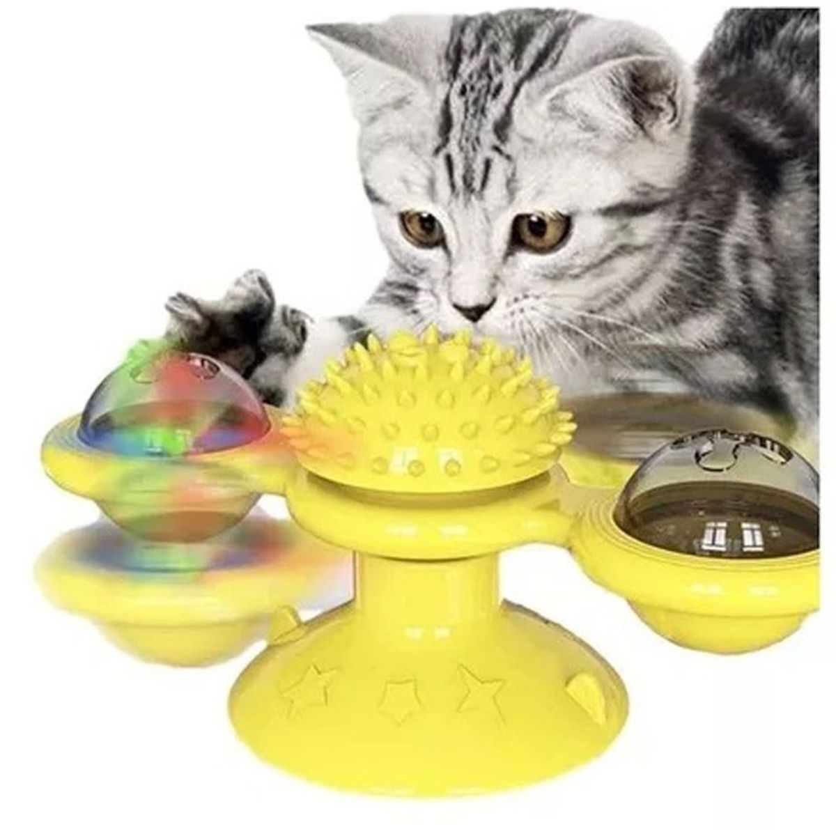 GENERICO - Juguete giratorio para gato con luz y yerba gater