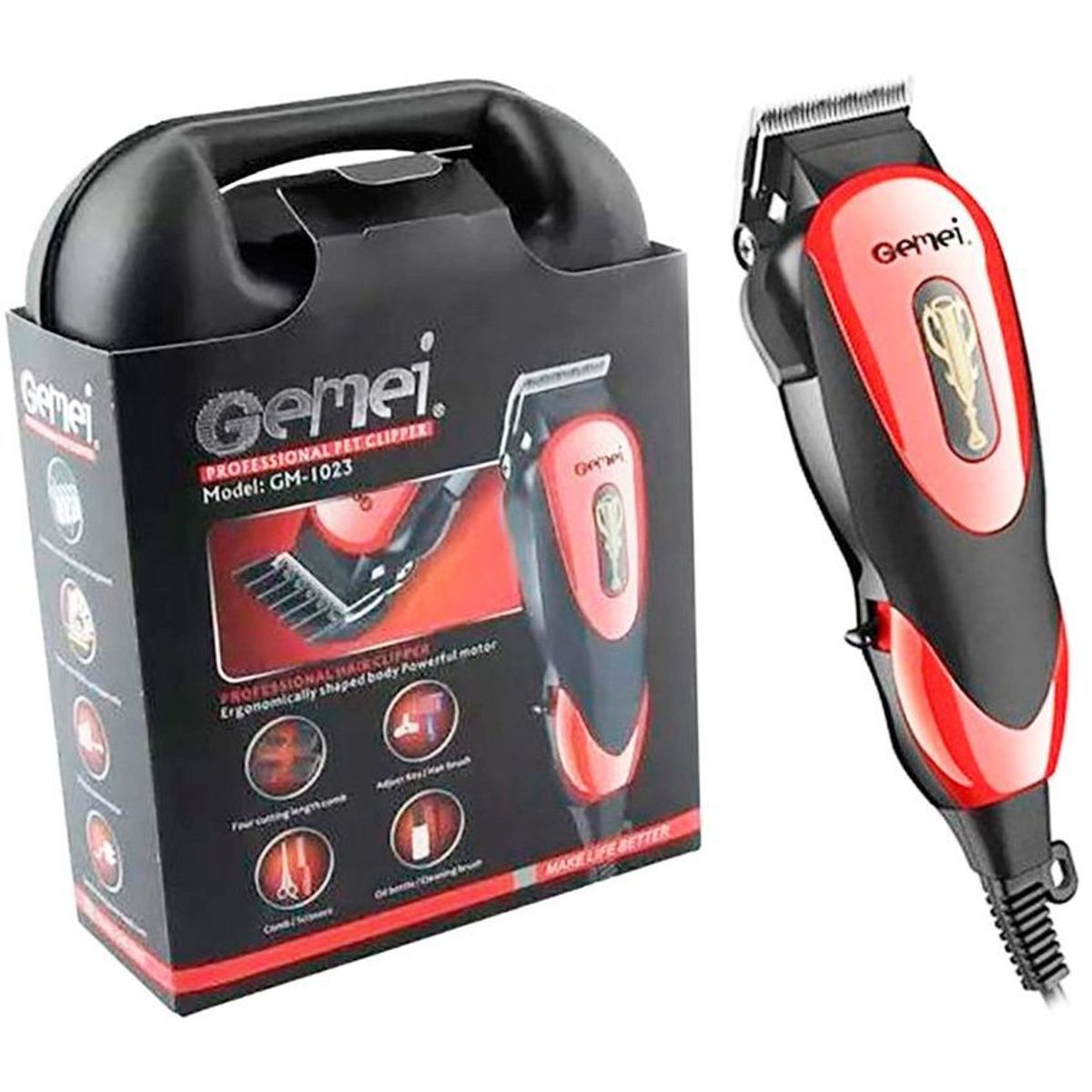 GENERICO - Maquina corte peluqueria para mascota gemei pet clipper 110v