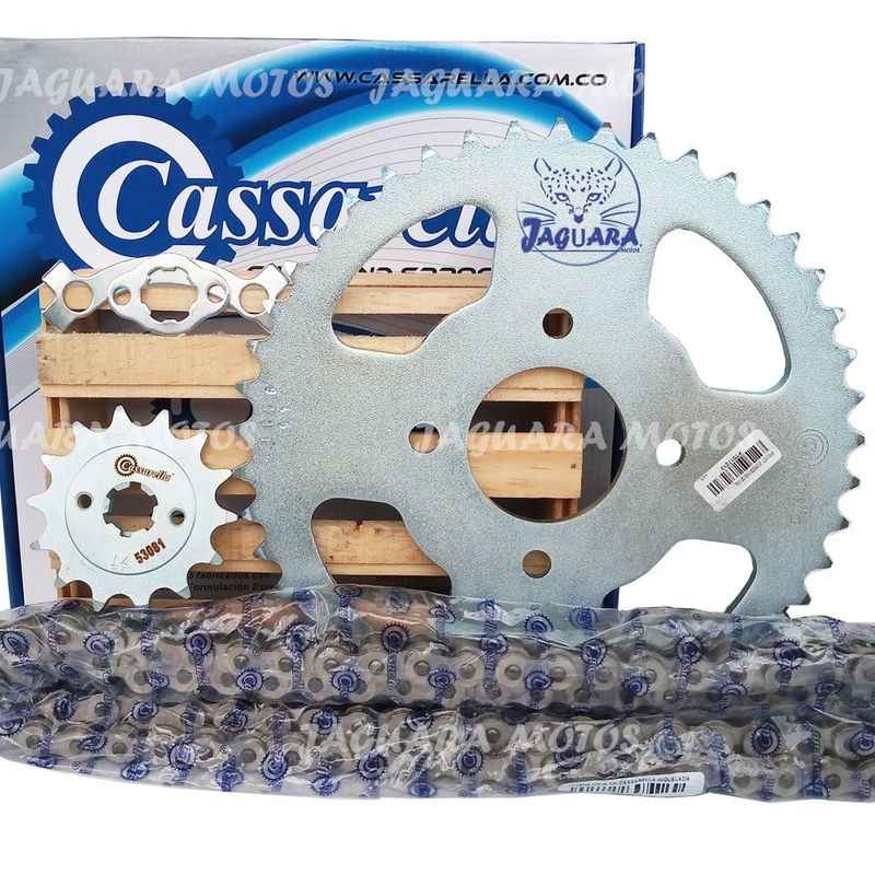 GENERICO - kit arrastre Duke 200 cadena niquelada cassarella 4 huecos