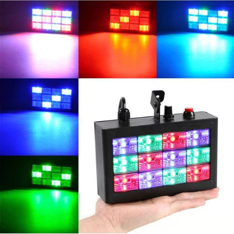 GENERICO - Luz Led Rectangulo Audiorítmica RGB Luces Discoteca Estroboscópica