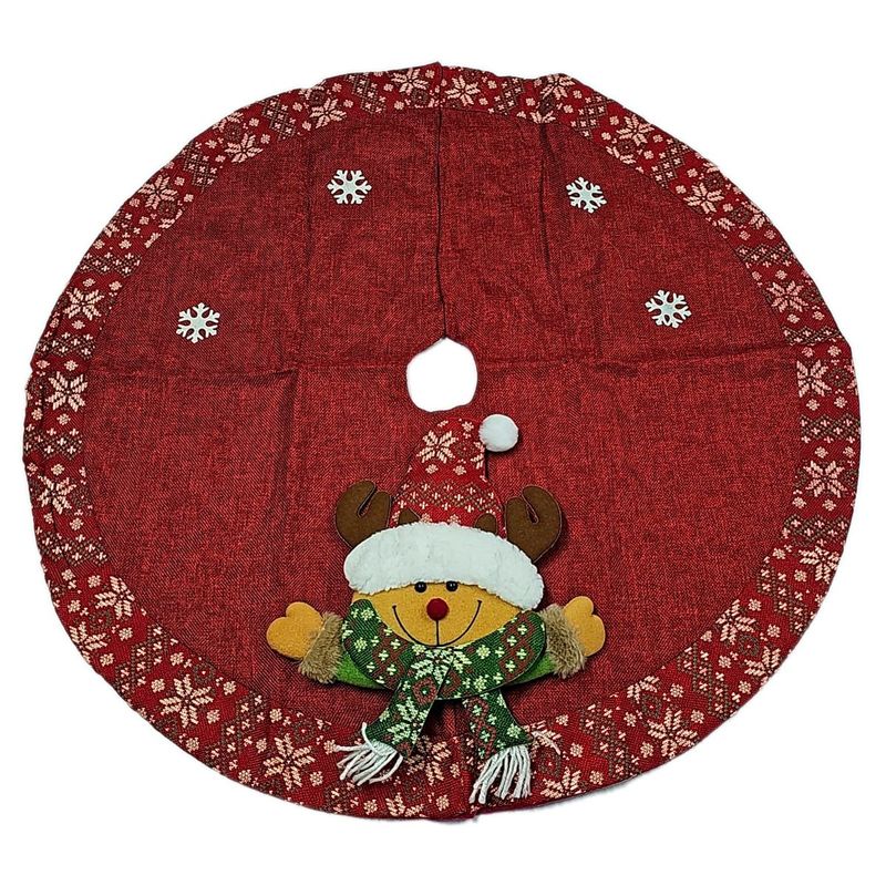GENERICO - Tapete Pie Árbol Falda Navideña Diseño Relieve 80cm Diamétro