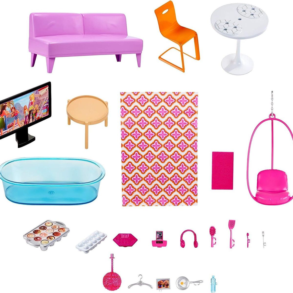 GENERICO - Super Casa Barbie Lujosa Rosada 2 Pisos 5 Espacios Mattel