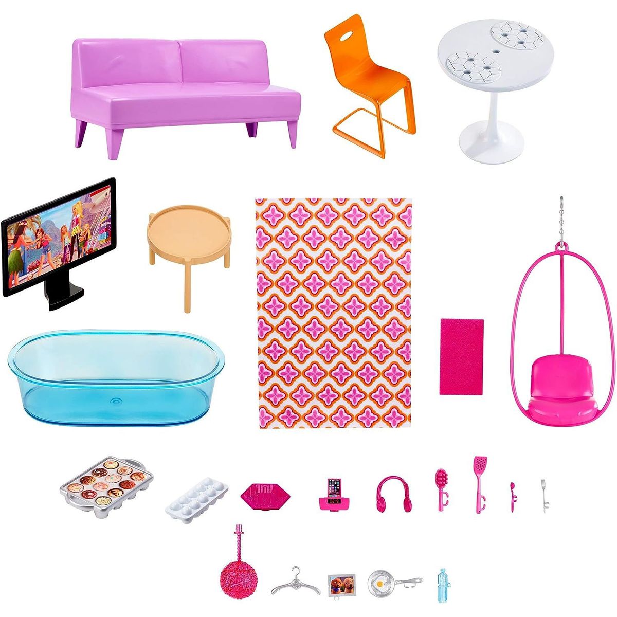 GENERICO - Super Casa Barbie Lujosa Rosada 2 Pisos 5 Espacios Mattel