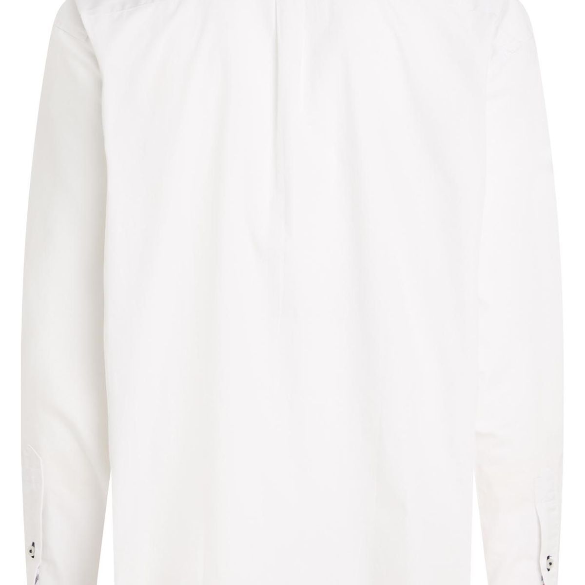 TOMMY HILFIGER - Camisa Manga Larga De Algodón Hombre Blanco Tommy Hilfiger