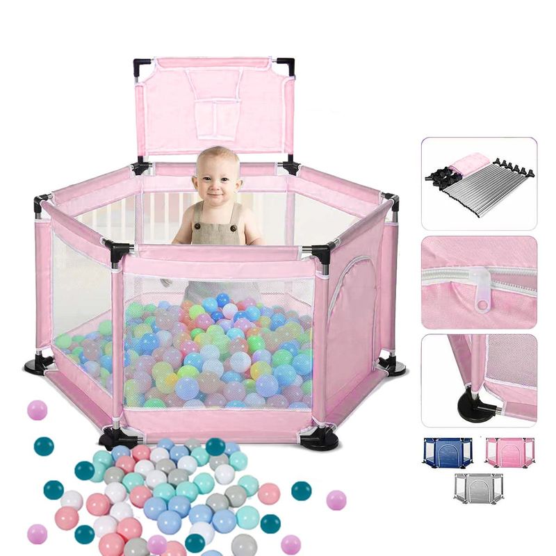 BABY ON - Corralito Piscina Con 30 Pelotas Para Bebes Y Niños Baby On