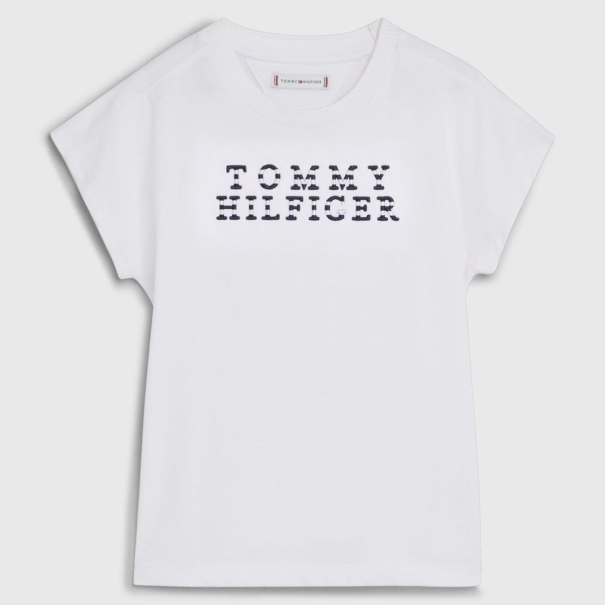 TOMMY HILFIGER - Camiseta Con Logo De Rayas Náuticas Niña Blanco Tommy Hilfiger