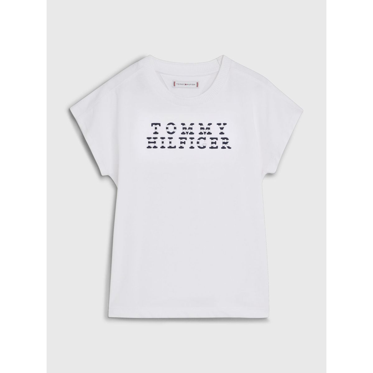 TOMMY HILFIGER - Camiseta Con Logo De Rayas Náuticas Niña Blanco Tommy Hilfiger