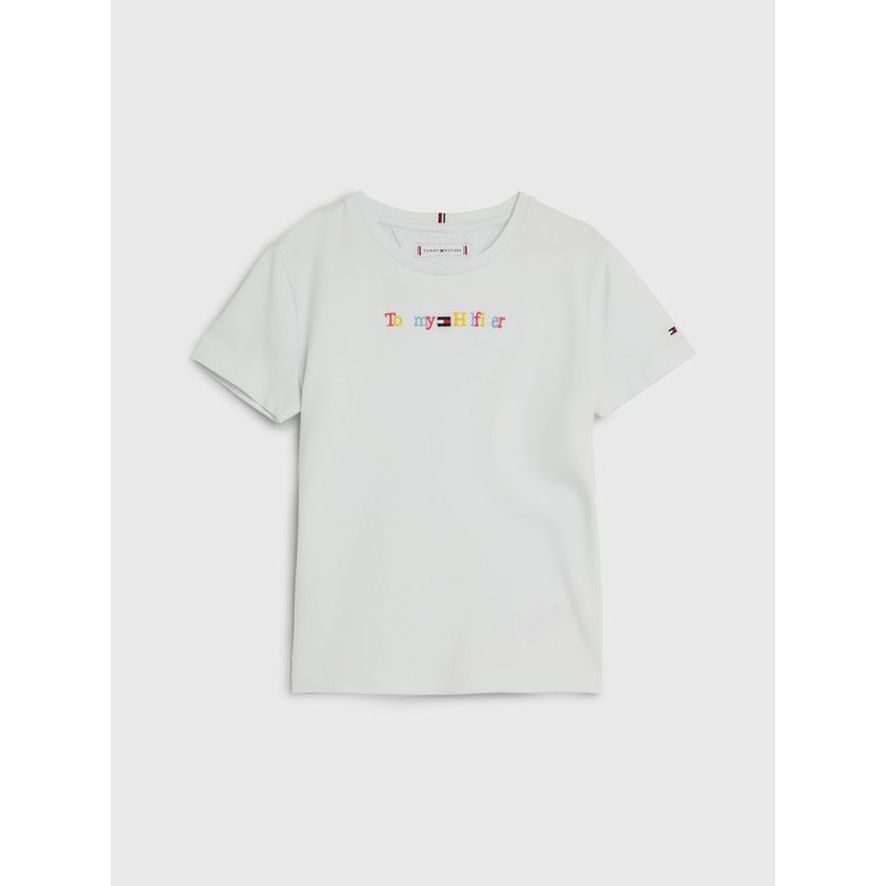 TOMMY HILFIGER - Camiseta celeste para Niña Con Logo  Tommy Hilfiger