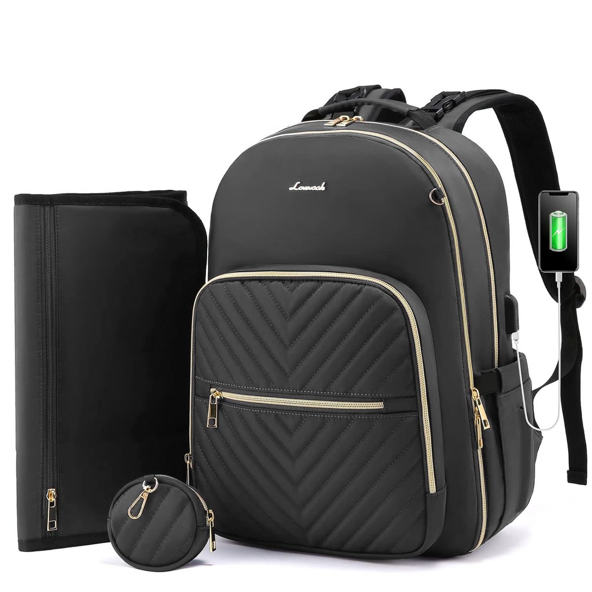 JON DI GROUP SAS - Pañalera Morral para Bebe Multiusos Premium USB - Gris Raton