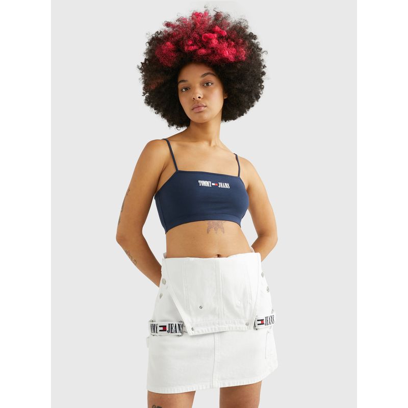 TOMMY HILFIGER - Crop Top Azul Archive Para Mujer Tommy Jeans