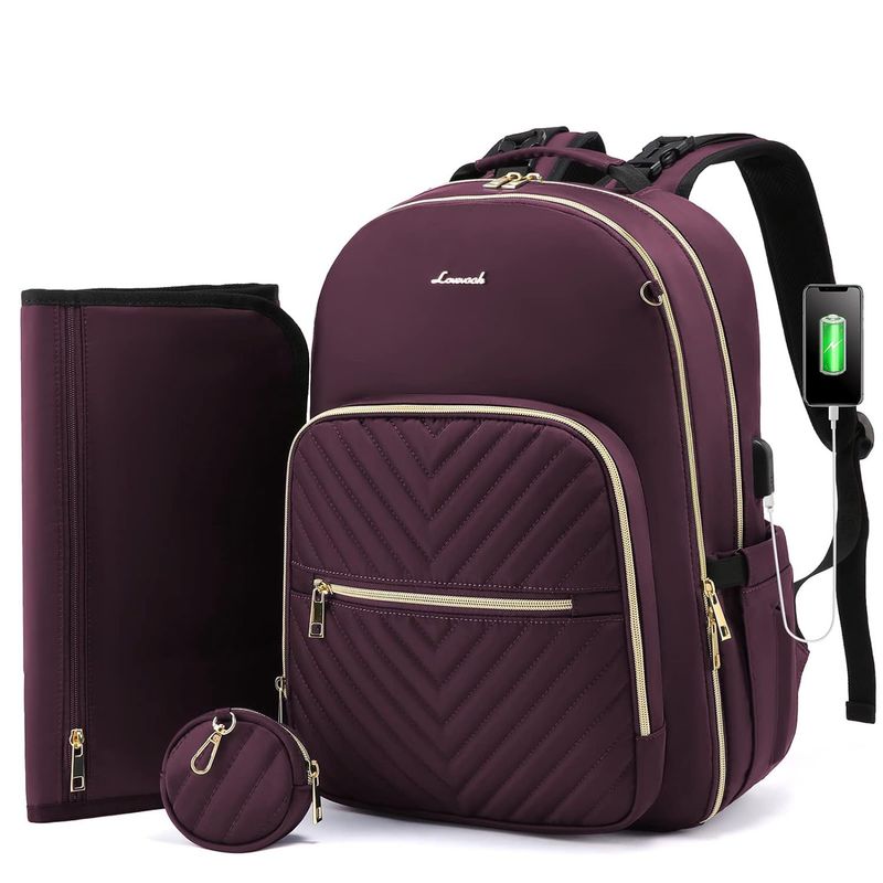 JON DI GROUP SAS - Pañalera Morral Multiusos Para Bebe Premium USB - Vinotinto