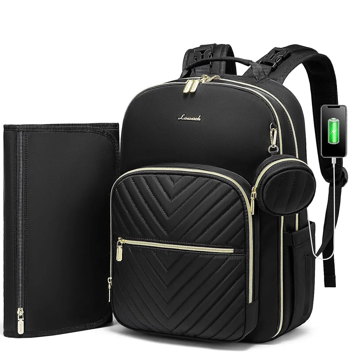 JON DI GROUP SAS - Pañalera Morral Multiusos Para Bebe High Quality USB - Negra