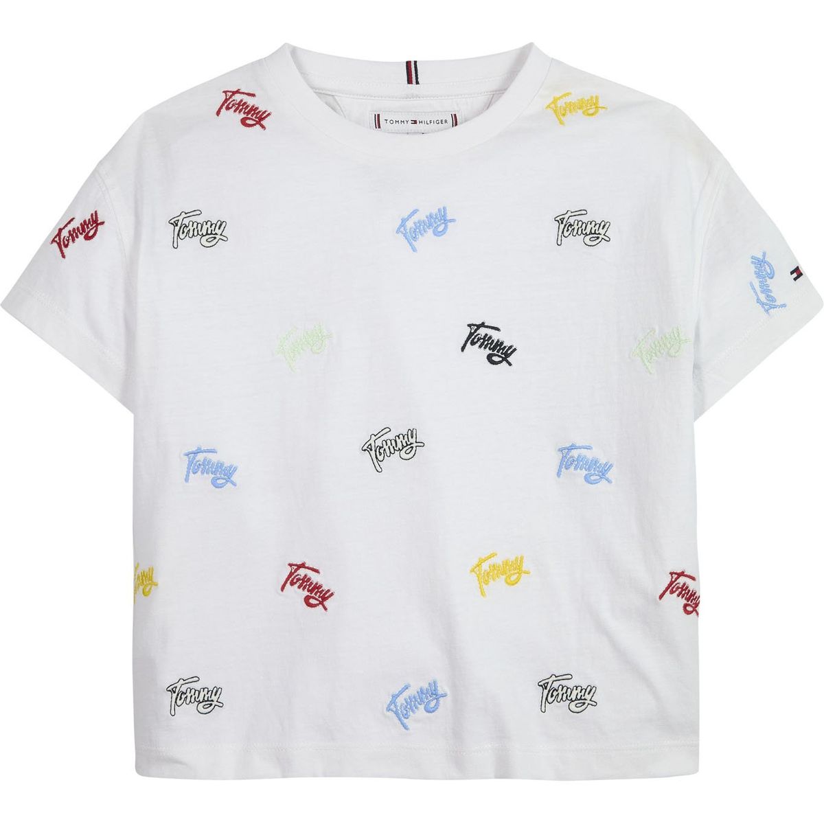 TOMMY HILFIGER - Camiseta Con Bordado Integral Del Logo Niña Blanco Tommy Hilfiger