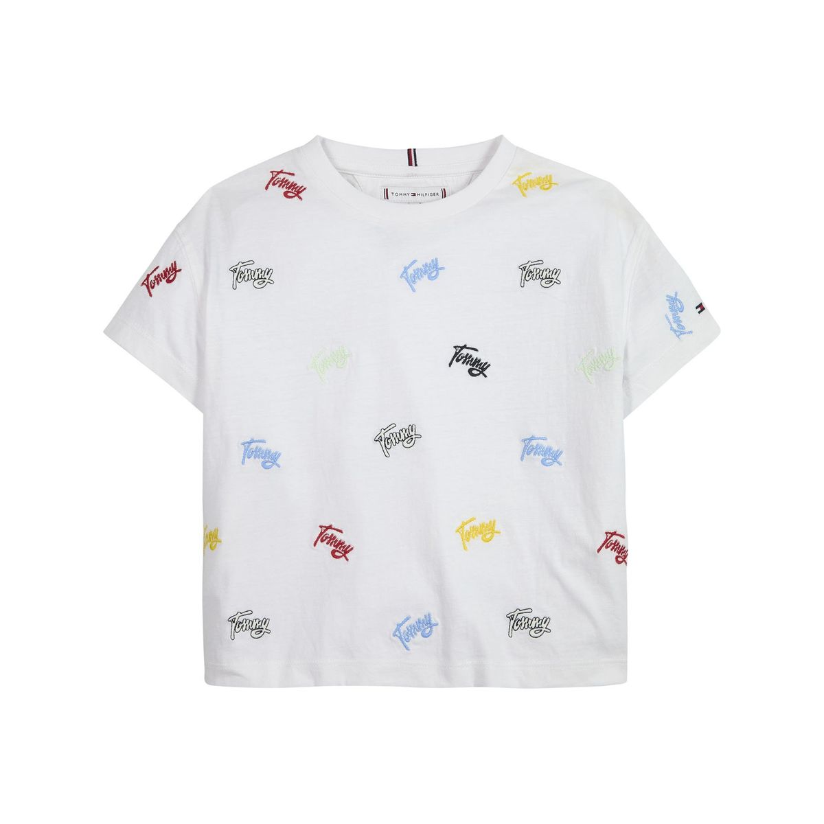 TOMMY HILFIGER - Camiseta Con Bordado Integral Del Logo Niña Blanco Tommy Hilfiger