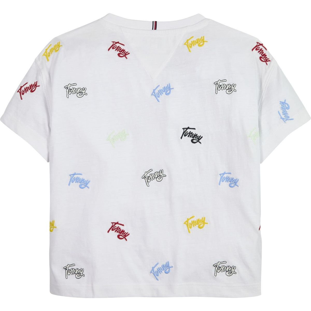 TOMMY HILFIGER - Camiseta Con Bordado Integral Del Logo Niña Blanco Tommy Hilfiger
