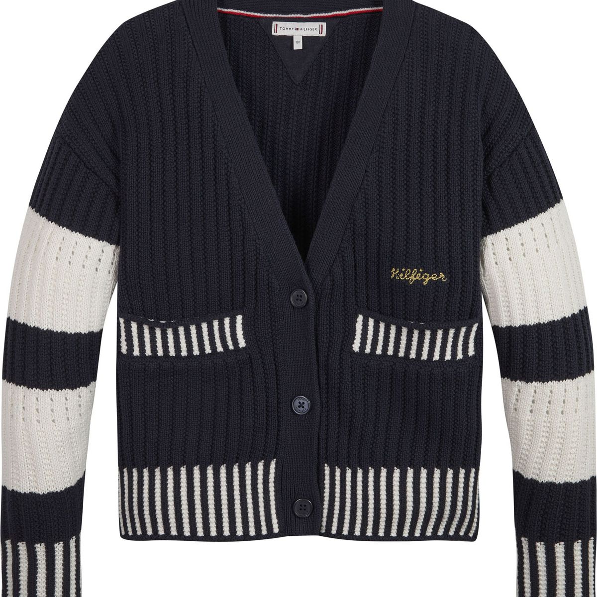 TOMMY HILFIGER - Saco Azul De Rayas Con Logo Para Niña Tommy Hilfiger