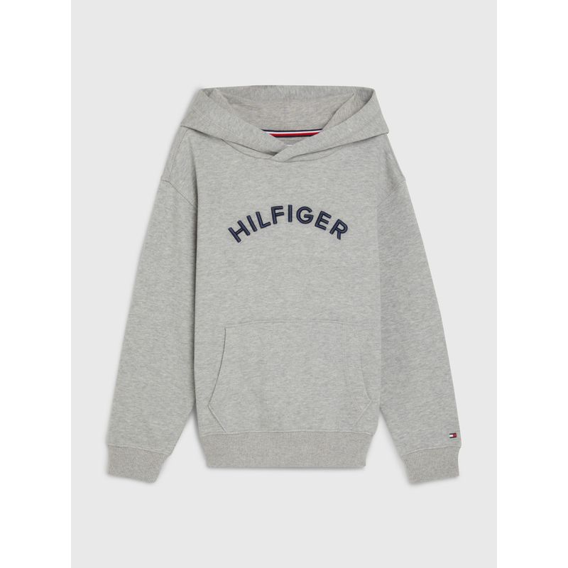 TOMMY HILFIGER - Saco Con Gorro Y Logo Arqueado Niño Gris Tommy Hilfiger
