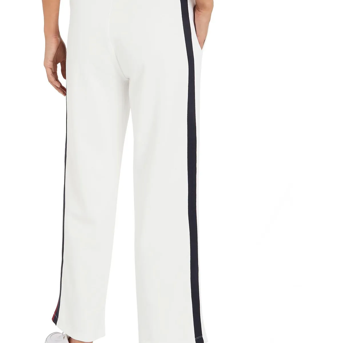 TOMMY HILFIGER - Pantalón Con Rayas Distintivas Mujer Blanco Tommy Hilfiger