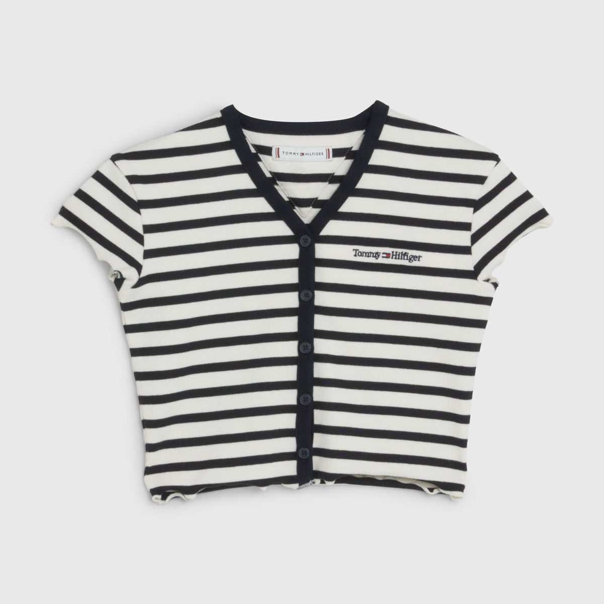 TOMMY HILFIGER - Top Acanalado De Rayas Con Cierre Botones Niña Tommy Hilfiger