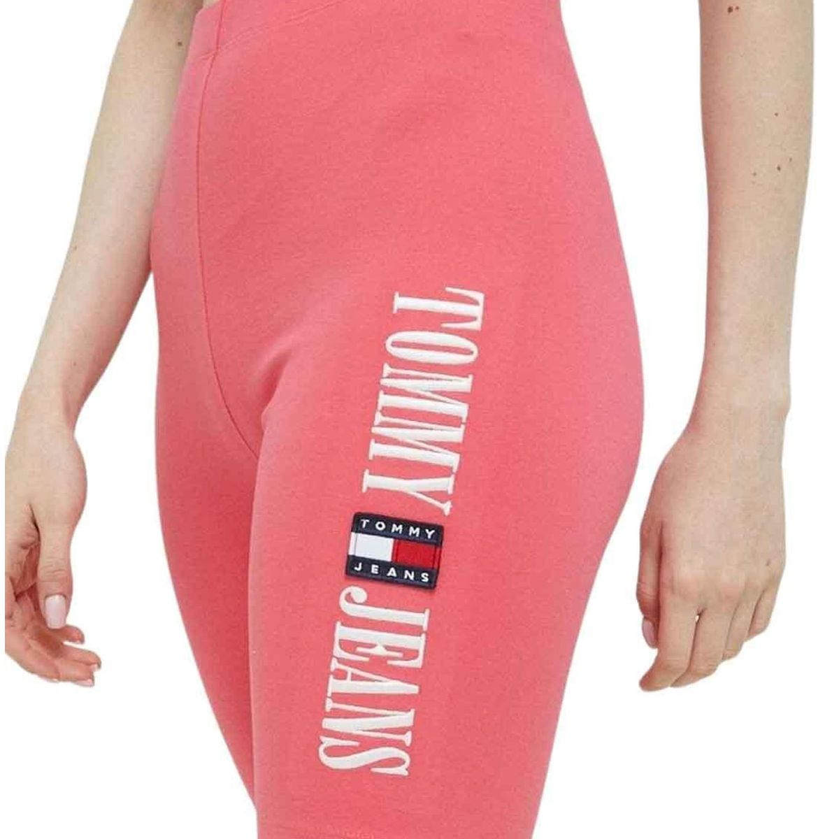 TOMMY HILFIGER - Licra Corta Rosada En Algodón Con Logo Para Mujer Tommy Jeans