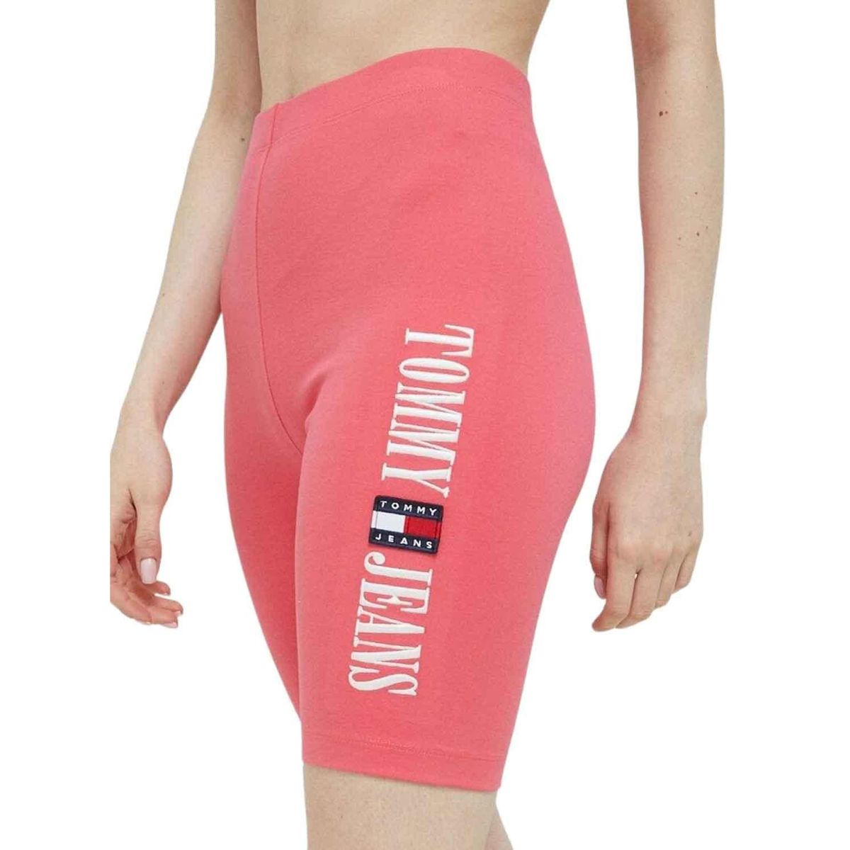 TOMMY HILFIGER - Licra Corta Rosada En Algodón Con Logo Para Mujer Tommy Jeans