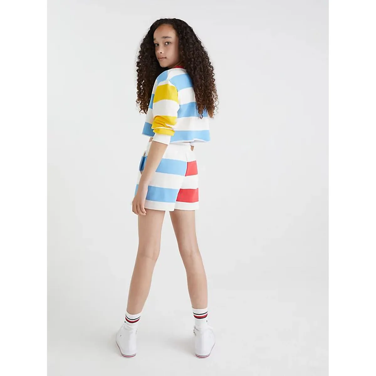 TOMMY HILFIGER - Shorts De Rayas Con Diseño Color Block Niña Tommy Hilfiger