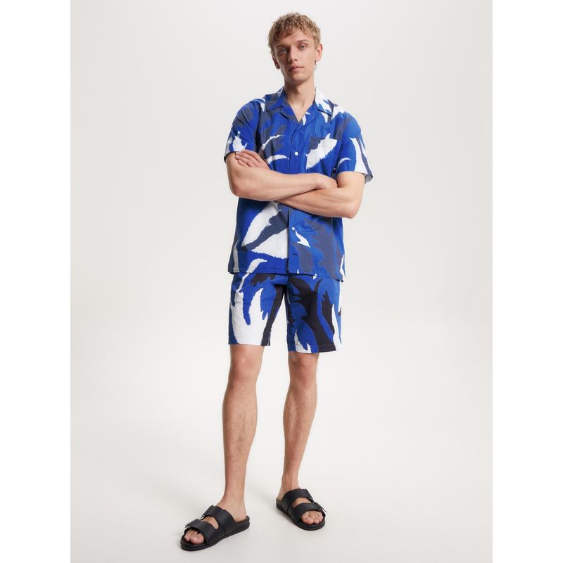 TOMMY HILFIGER - Bermuda Azul Harlem Amplios Con Estampado Para Hombre Tommy Hilfiger