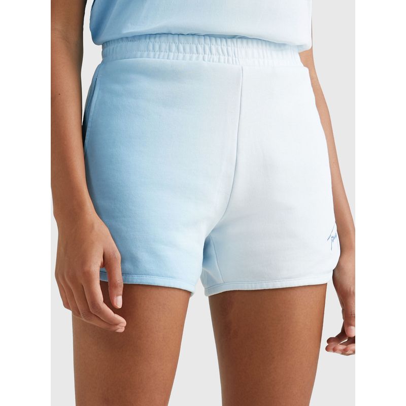 TOMMY HILFIGER - Pantalón Corto Signature Con Efecto Degradé Mujer Celeste Tommy Jeans