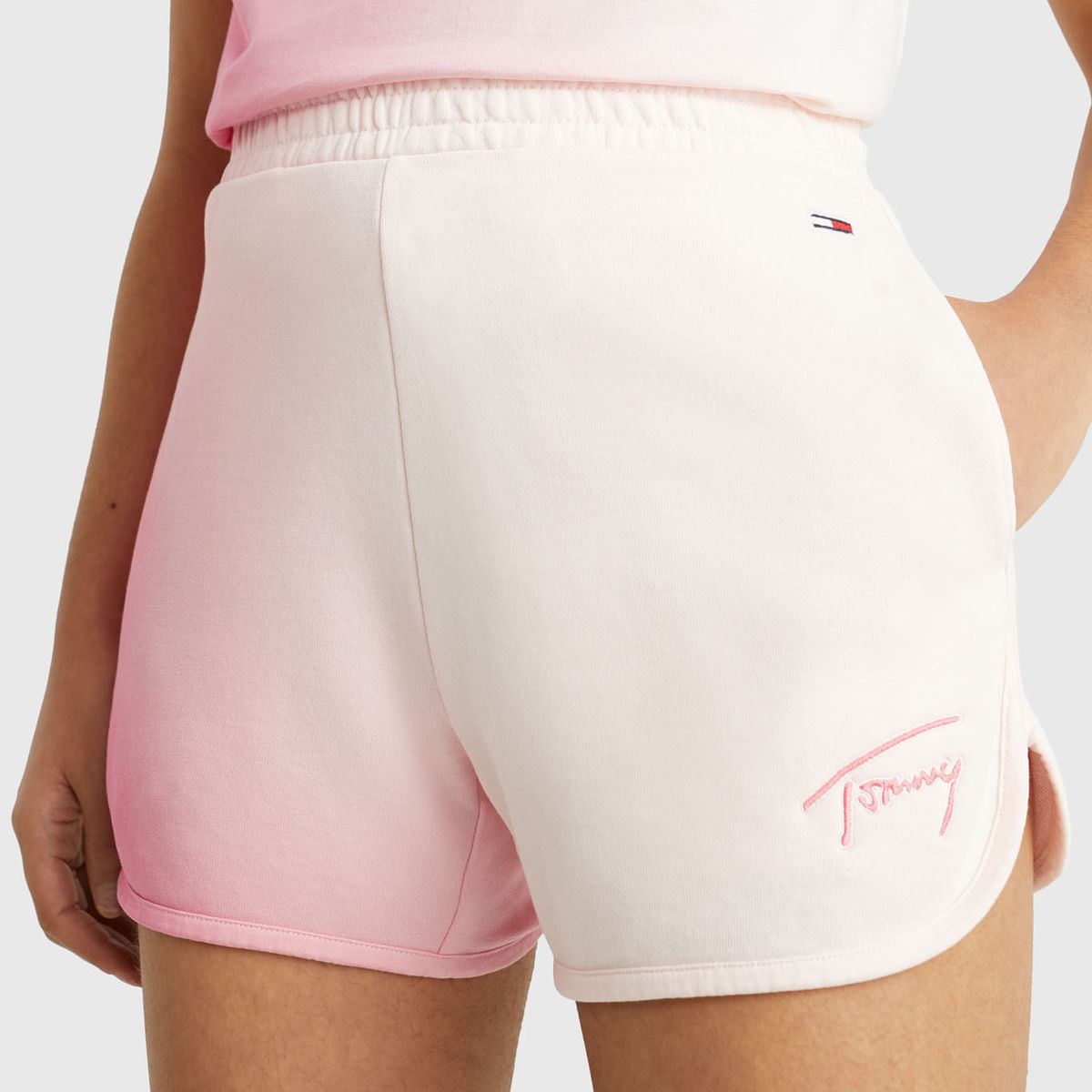 TOMMY HILFIGER - Pantalón Corto Signature Con Efecto Degradé Mujer Rosa Tommy Jeans