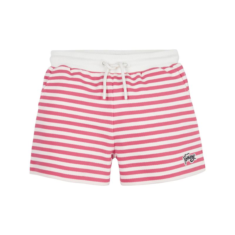 TOMMY HILFIGER - Pantalón Corto De Deporte Con Rayas Marineras Niña Rosa Tommy Hilfiger