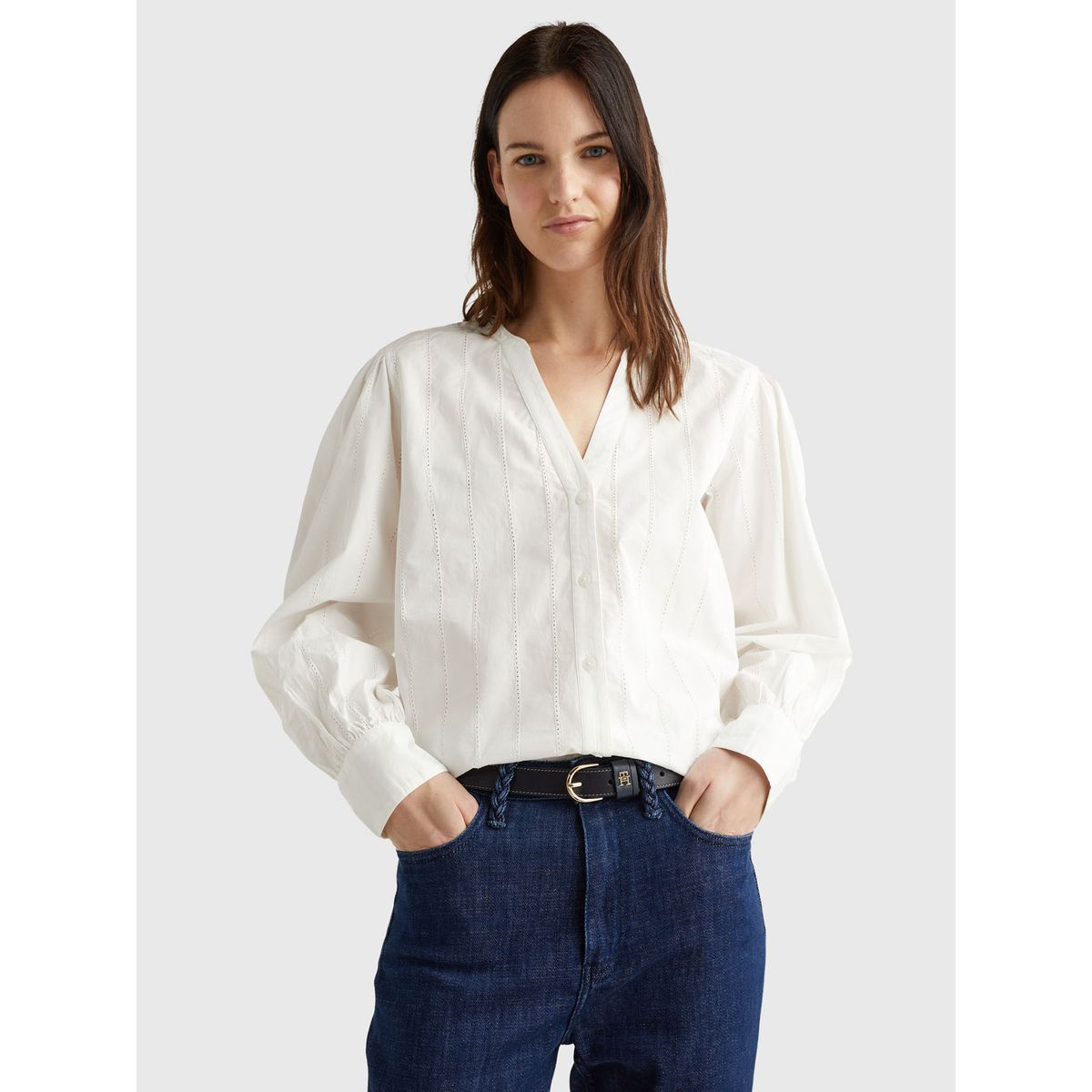 TOMMY HILFIGER - Blusa Con Cuello V Para Mujer Tommy Hilfiger