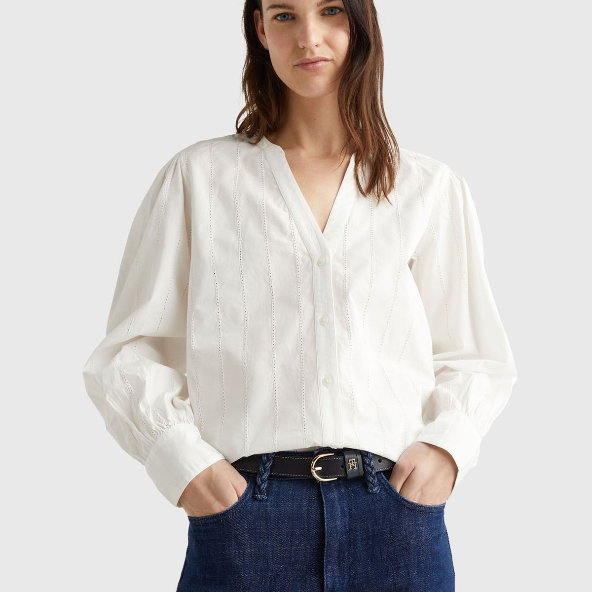 TOMMY HILFIGER - Blusa Con Cuello V Para Mujer Tommy Hilfiger