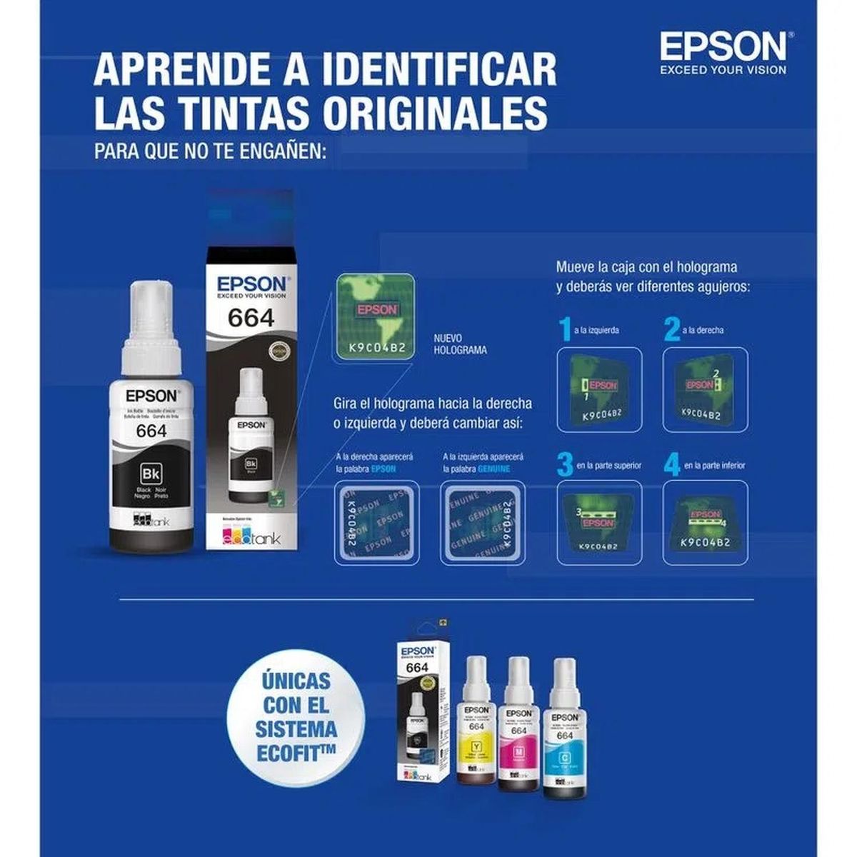 EPSON - Botella de tinta Epson 664 Negro