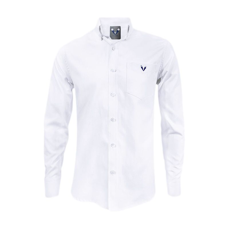 SON DOS - Camisa en oxford blanca manga larga slim fit para hombre