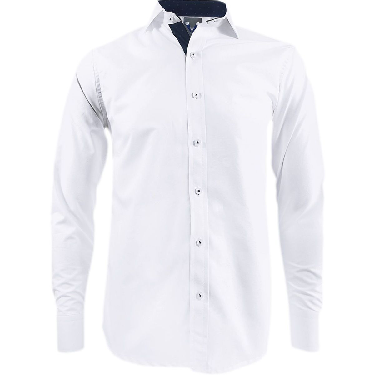SON DOS - Camisa blanca también en tallas grandes manga larga hombre 