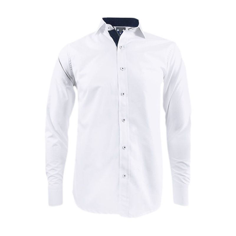 SON DOS - Camisa blanca también en tallas grandes manga larga hombre 