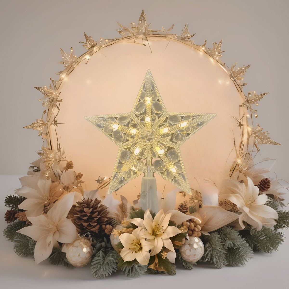 IKSA - Estrella Punta de árbol luz led decoración navidad