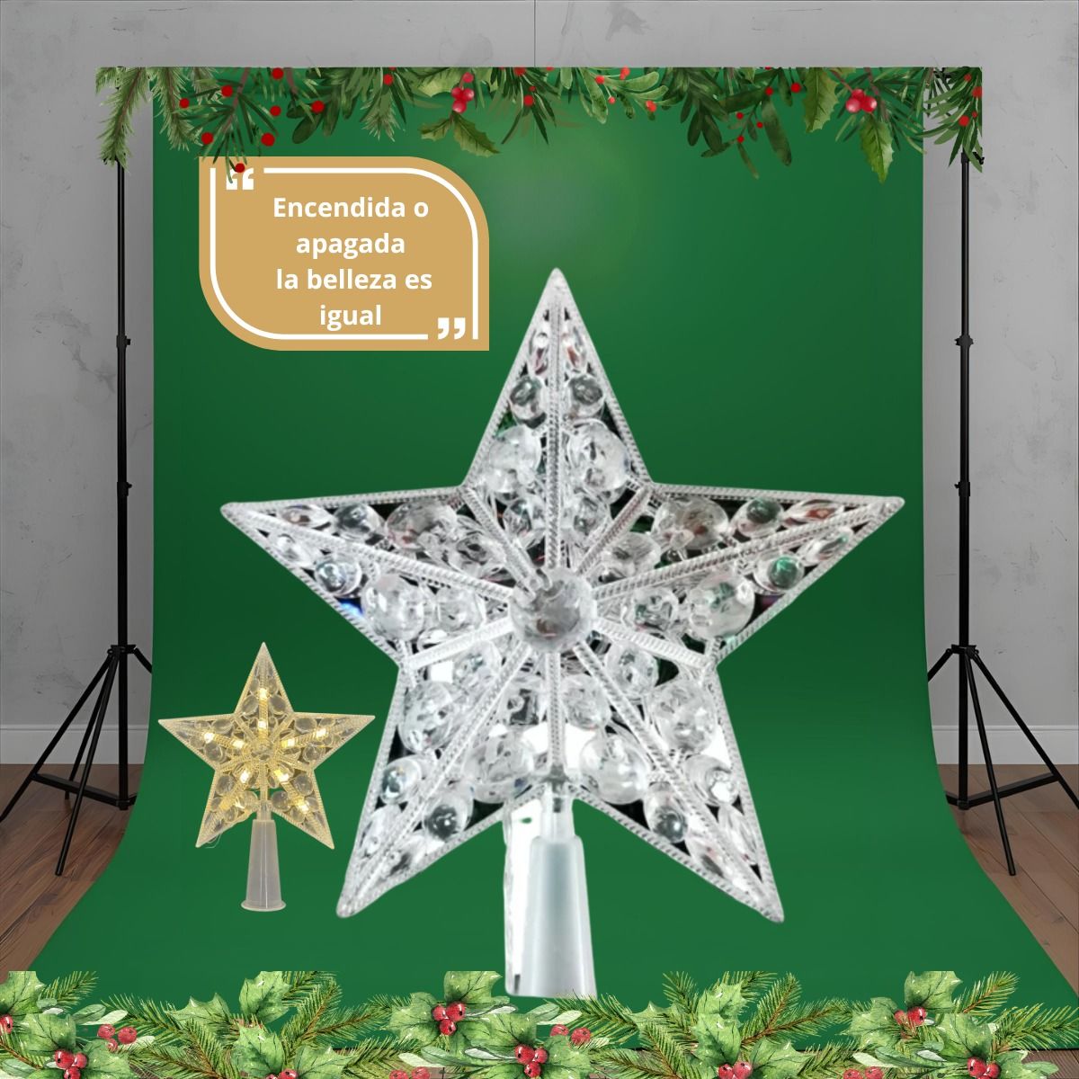 IKSA - Estrella Punta de árbol luz led decoración navidad