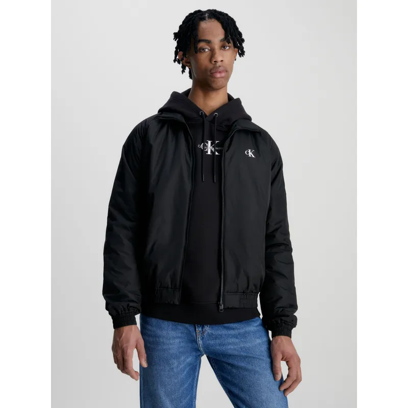 CALVIN KLEIN - Chaqueta Bomber De Poliéster Reciclado Hombre Negro Calvin Klein