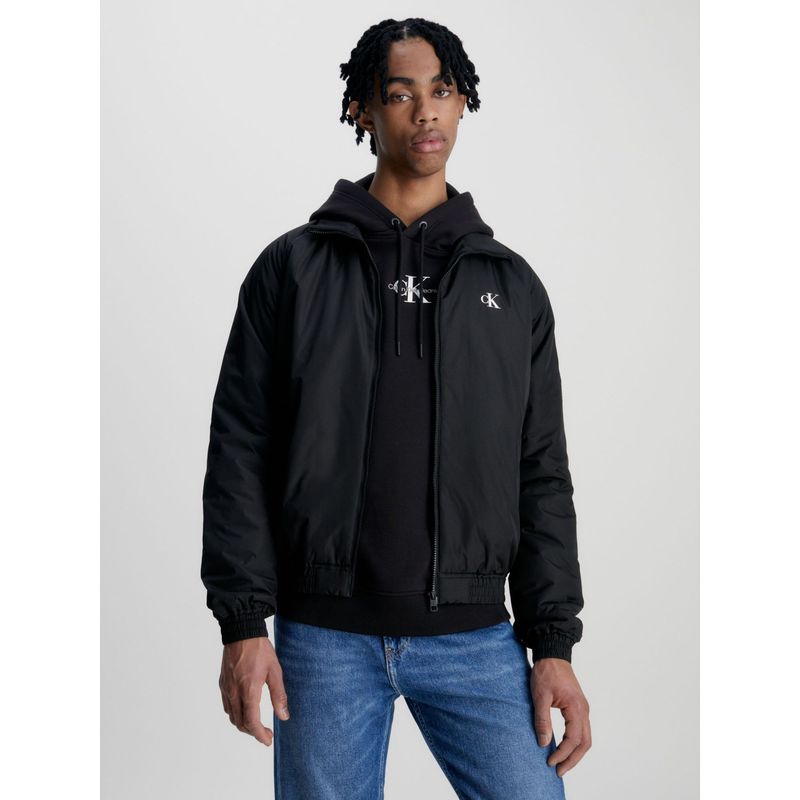 CALVIN KLEIN - Chaqueta Bomber De Poliéster Reciclado Hombre Negro Calvin Klein