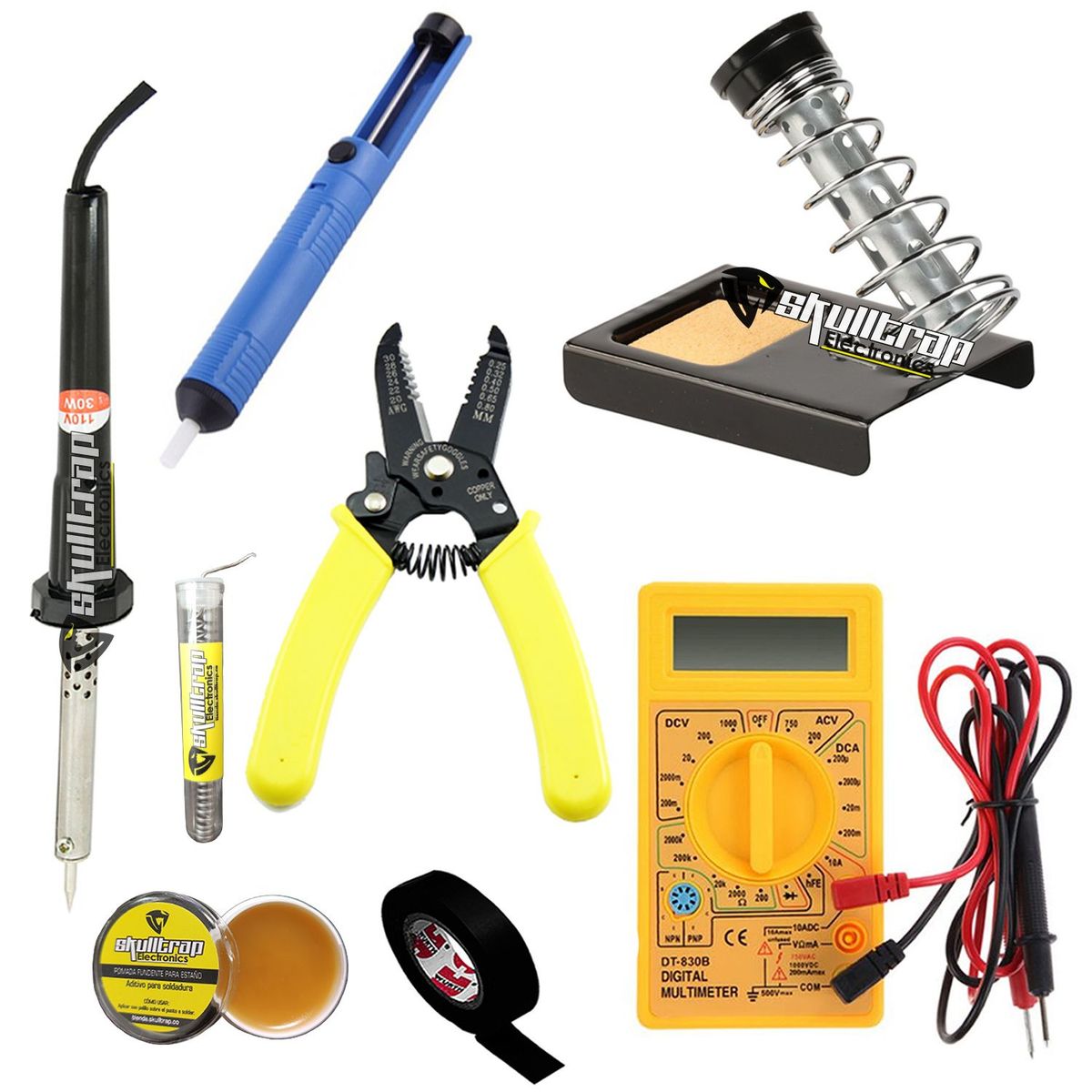 AMERICAN STANDARD - Cautín 30w Multímetro Base Pelacables Desoldador Kit electrónica