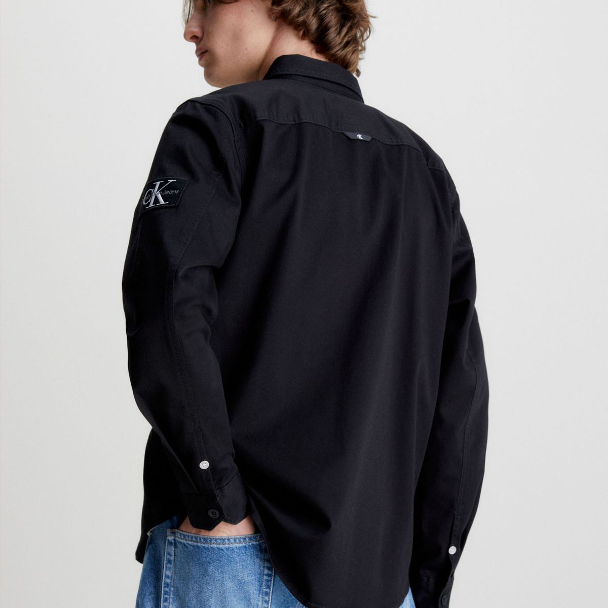 CALVIN KLEIN - Camisa Holgada De Sarga Algodón Hombre Negro Calvin Klein