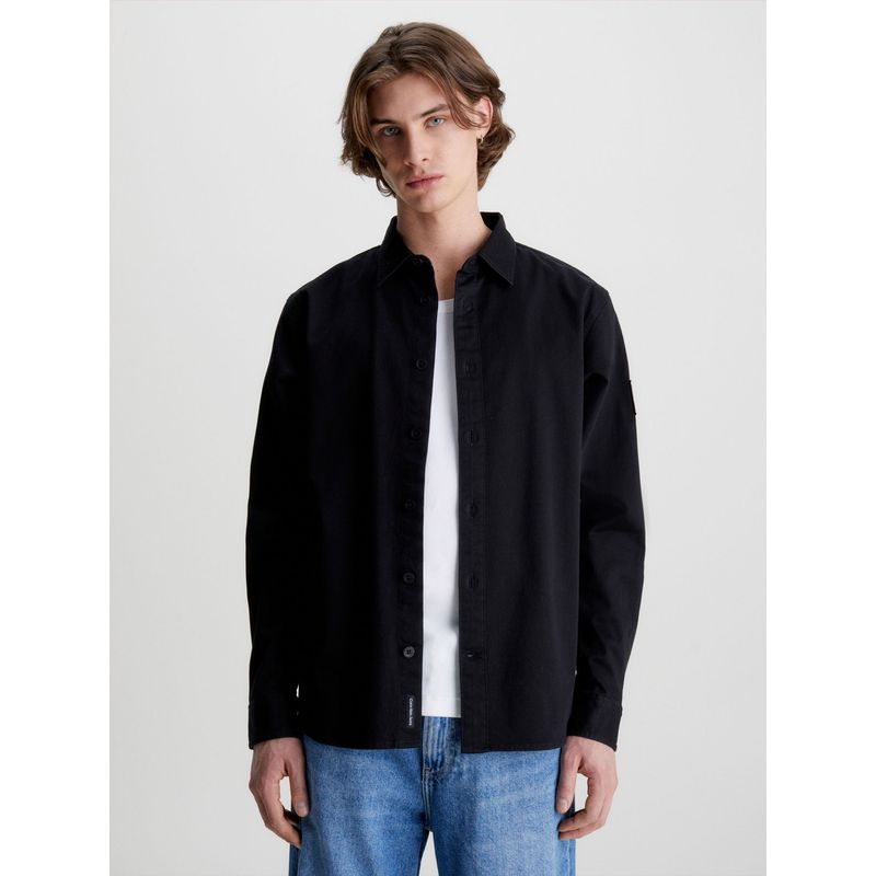 CALVIN KLEIN - Camisa Holgada De Sarga Algodón Hombre Negro Calvin Klein