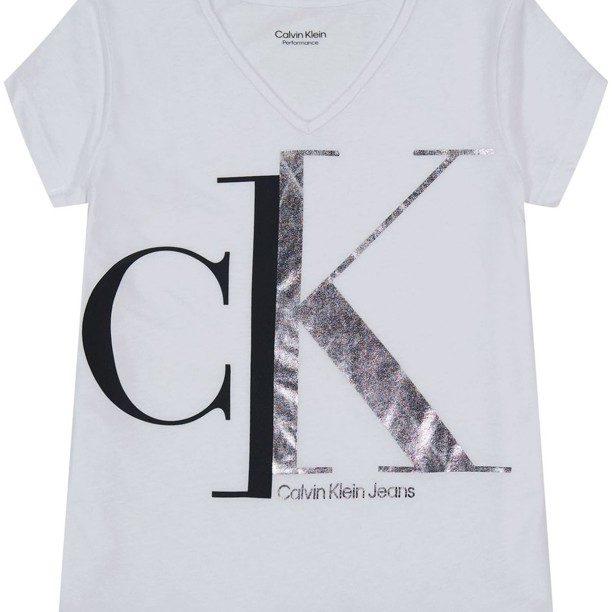 CALVIN KLEIN - Camiseta Con Cuello V Niña Blanco Calvin Klein