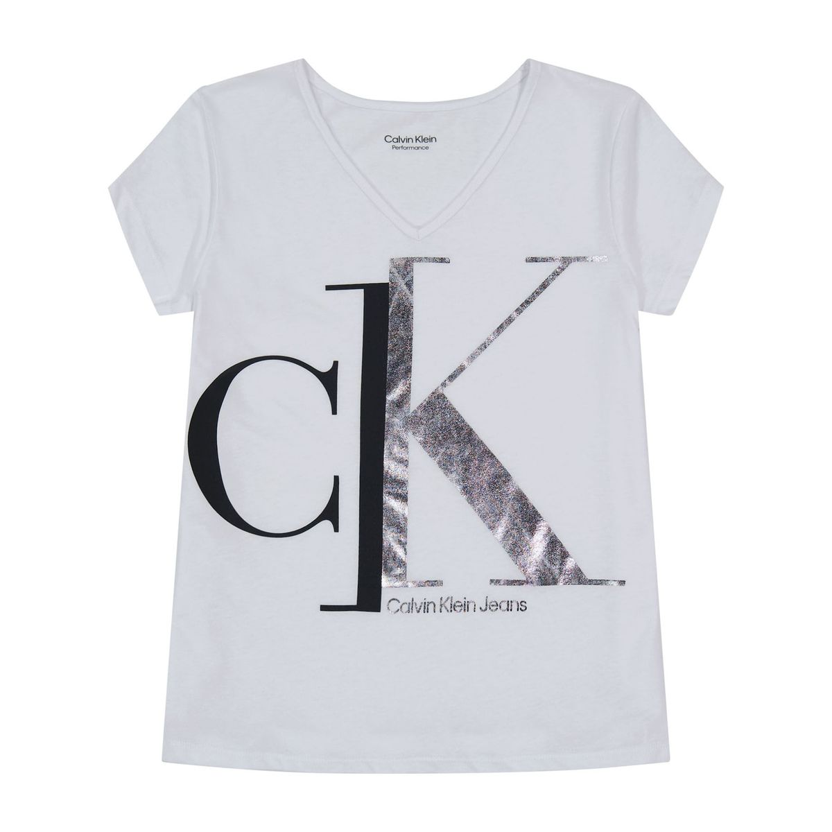 CALVIN KLEIN - Camiseta Con Cuello V Niña Blanco Calvin Klein