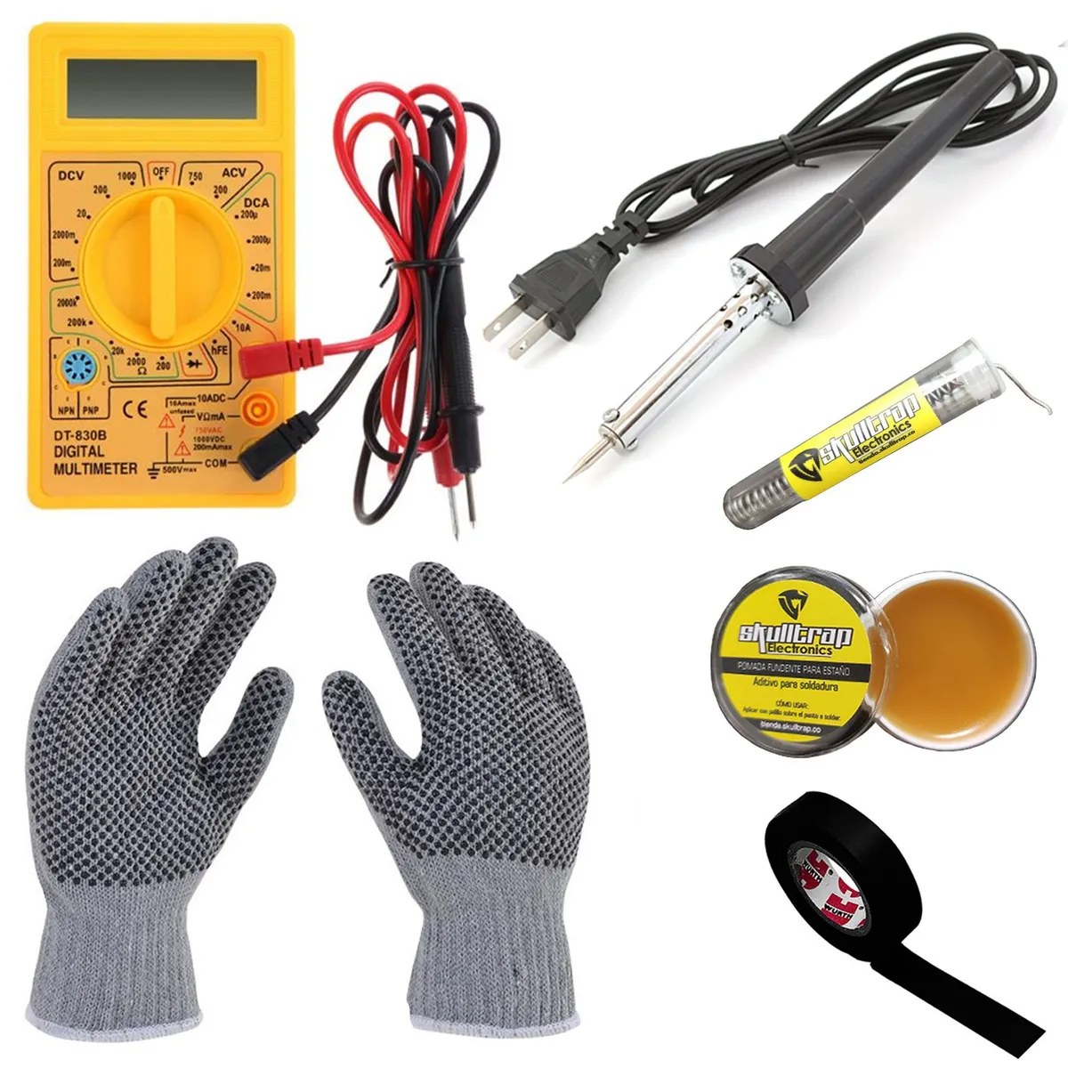 AMERICAN STANDARD - Cautín 30W  Multímetro  Guantes  Estaño  Accesorios