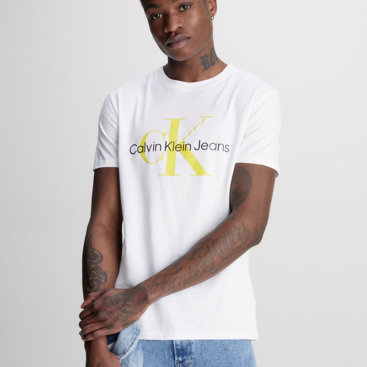 CALVIN KLEIN - Camiseta Blanco Slim Con Monograma