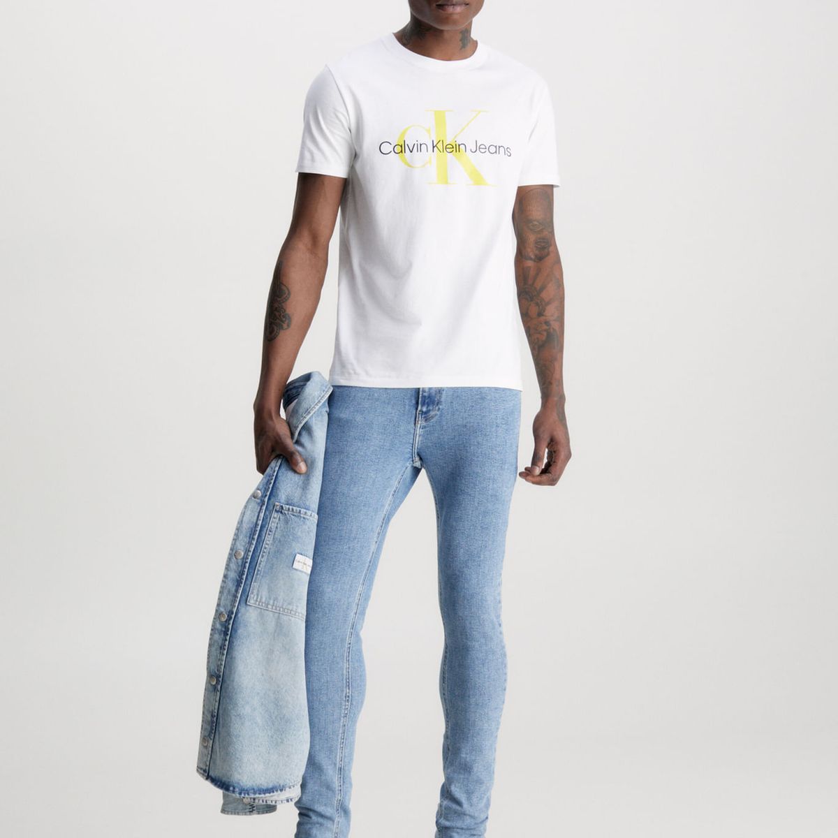CALVIN KLEIN - Camiseta Blanco Slim Con Monograma