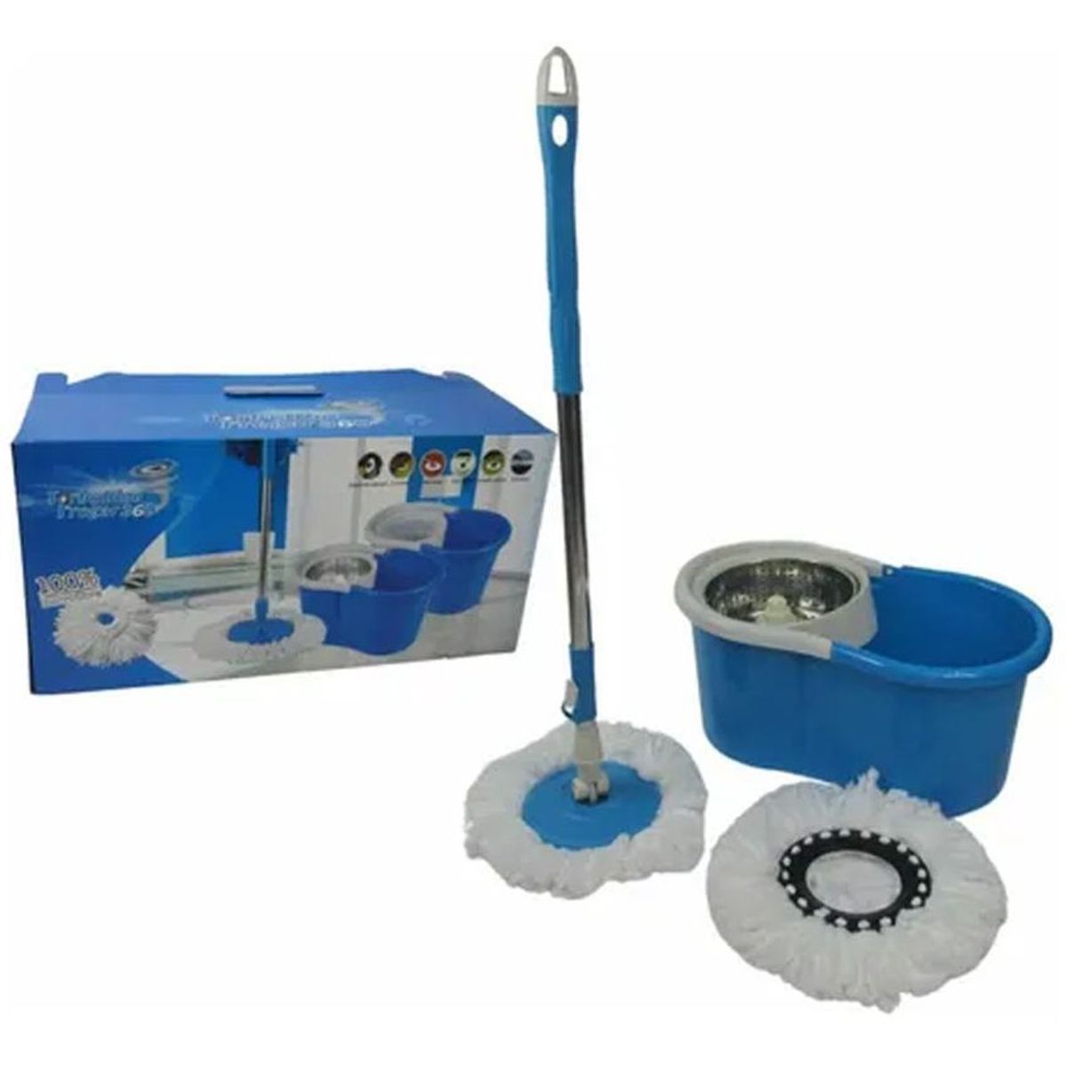 GENERICO - Trapero giratorio 360° trapeador valde mop